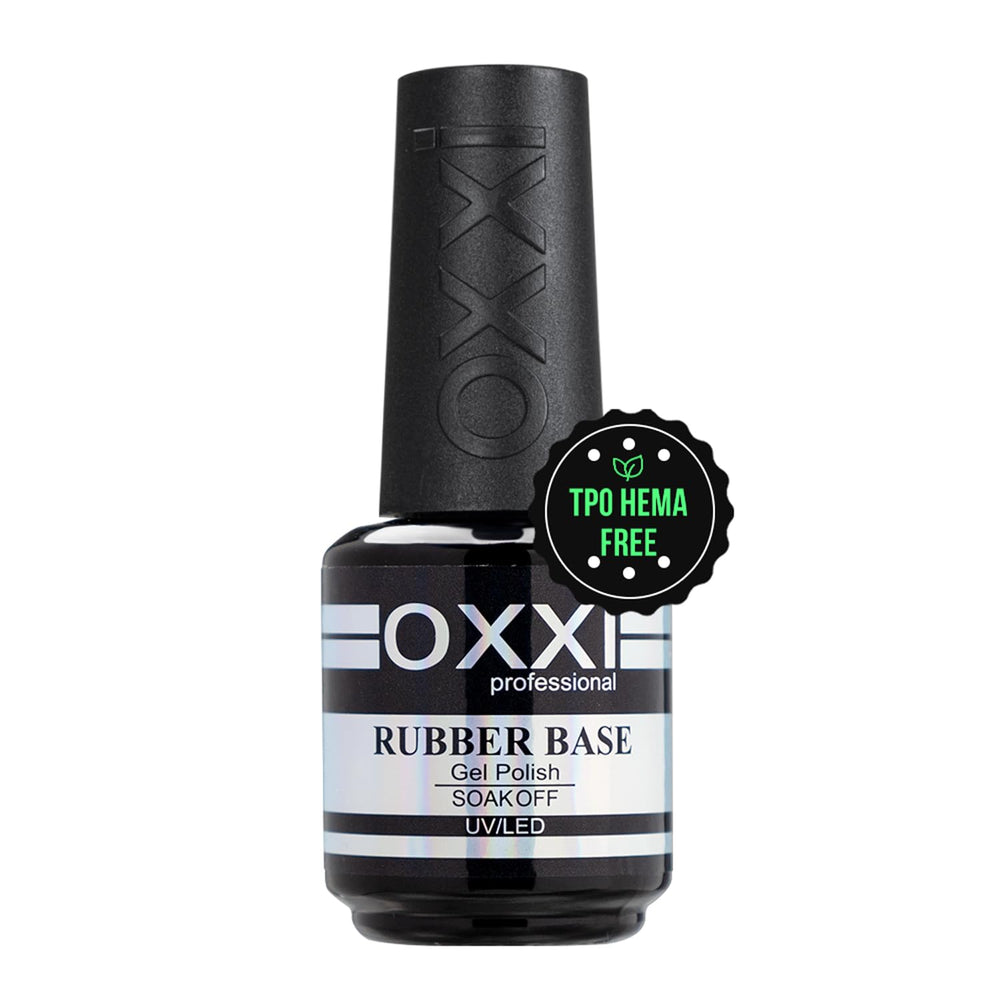 OXXI Professional rubber base gel bottle for flexible nails and long wear.