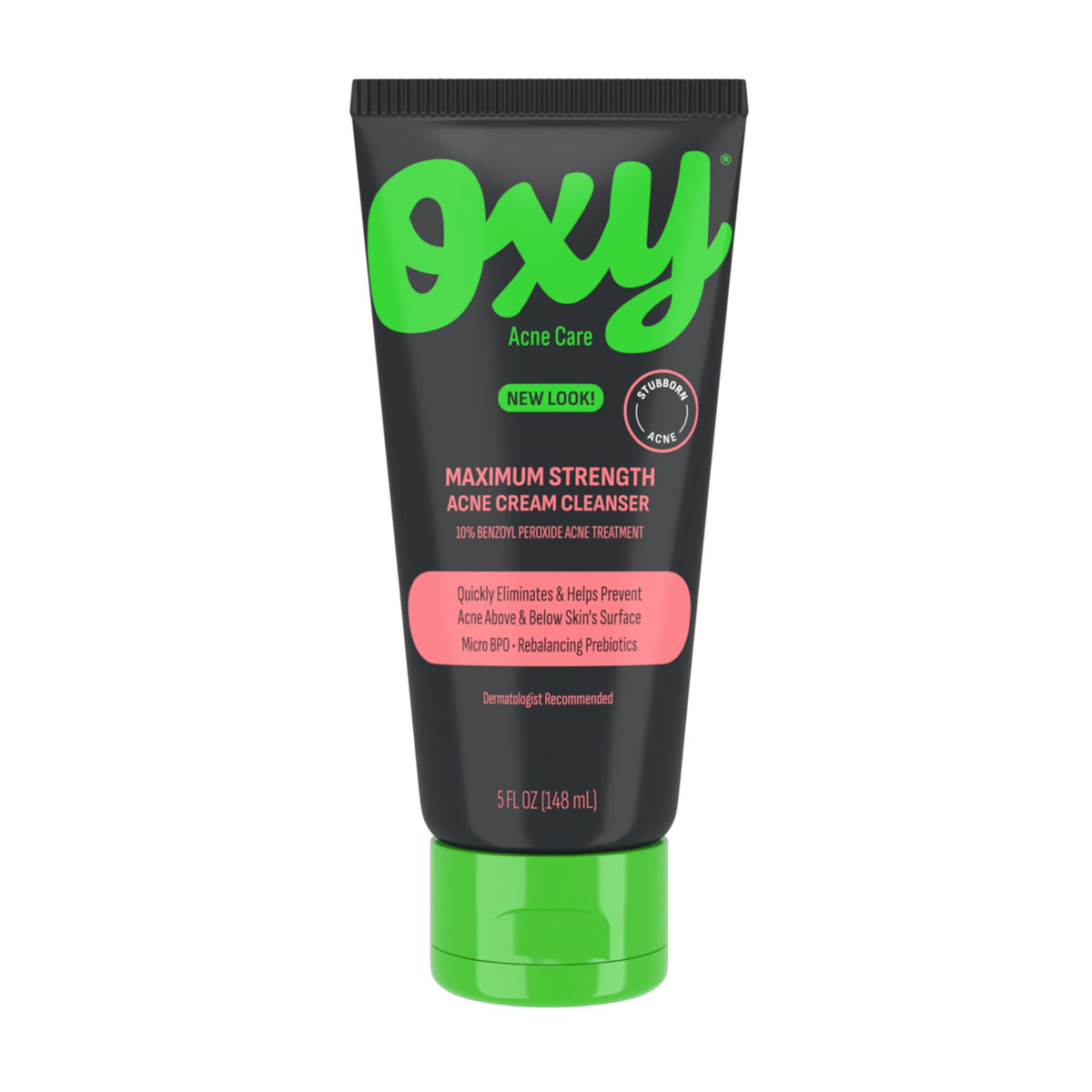 Oxy Maximum Strength Face Wash bottle pour showing quick acne cleansing.