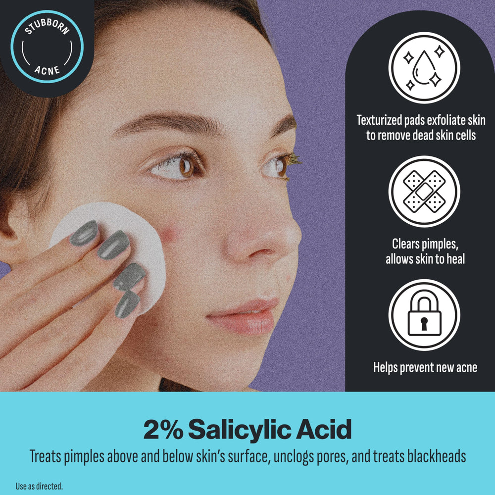 Oxy maximum-strength two-percent salicylic acid targets pores and blemishes.