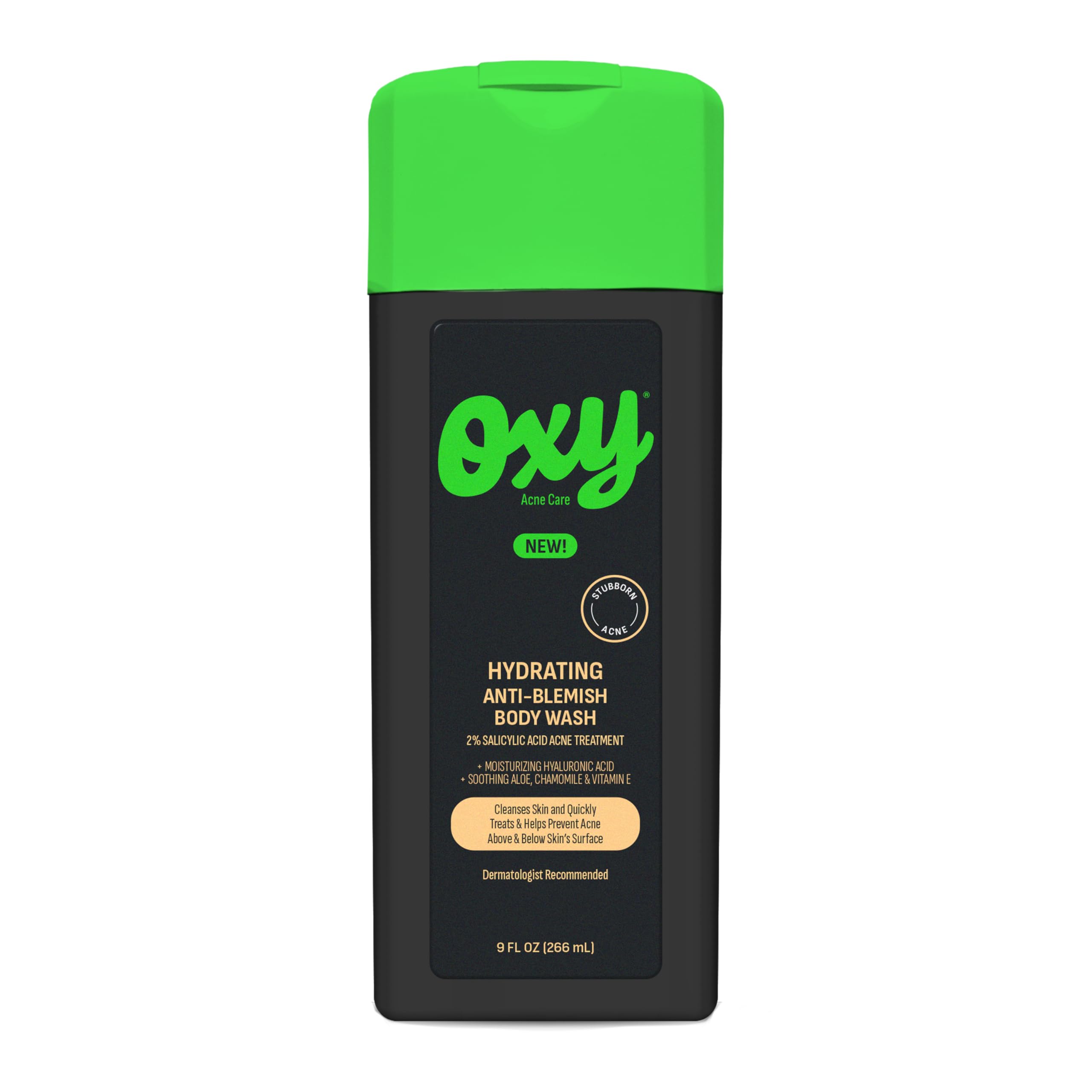 Oxy Stubborn Acne Body Wash bottle on shelf for teen skin