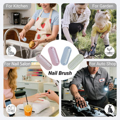 OYEWALLS 2-sided nail brush khaki for versatile home use