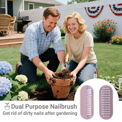 OYEWALLS 2-sided nail brush pink for on-the-go cleaning
