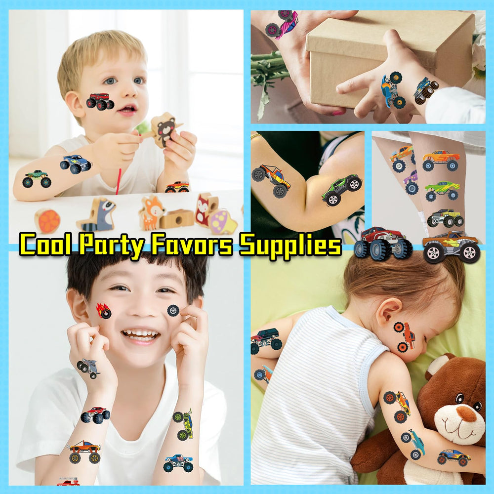 Ozepao Monster Trucks tattoos easy apply and remove after events