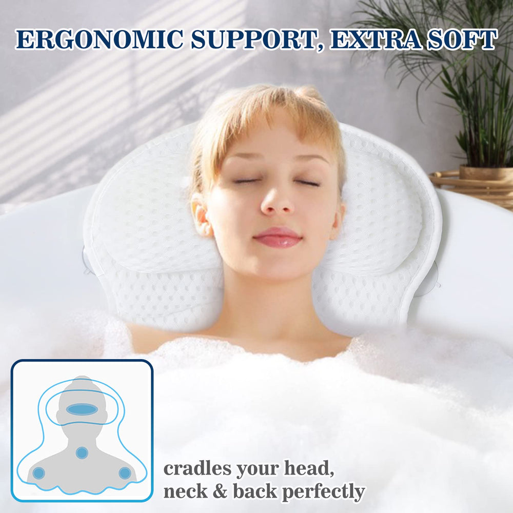 Ozyalo bath pillow back support covering lower back for a comfortable soak.