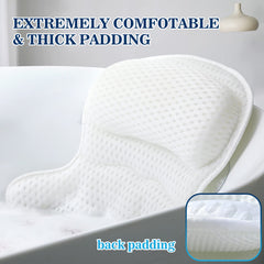 Ozyalo bath pillow with six suction cups stays securely in place.