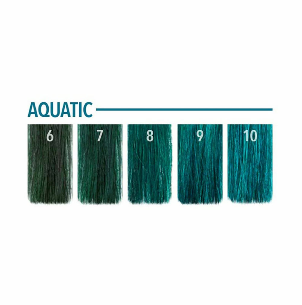 P.R. Aquatic on pre-lightened hair achieves brighter tones.