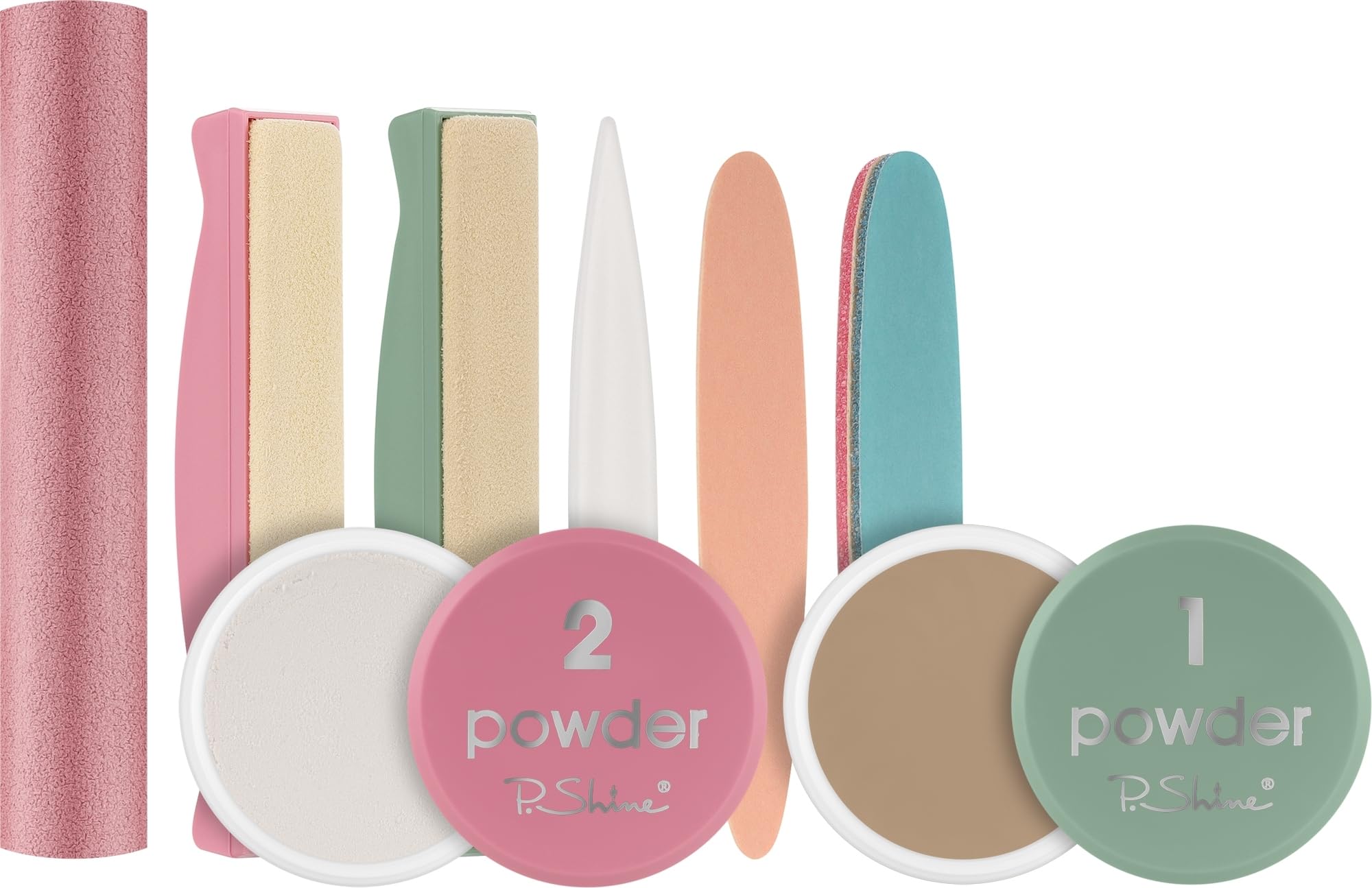 P-Shine hands performing step-by-step nail care routine.