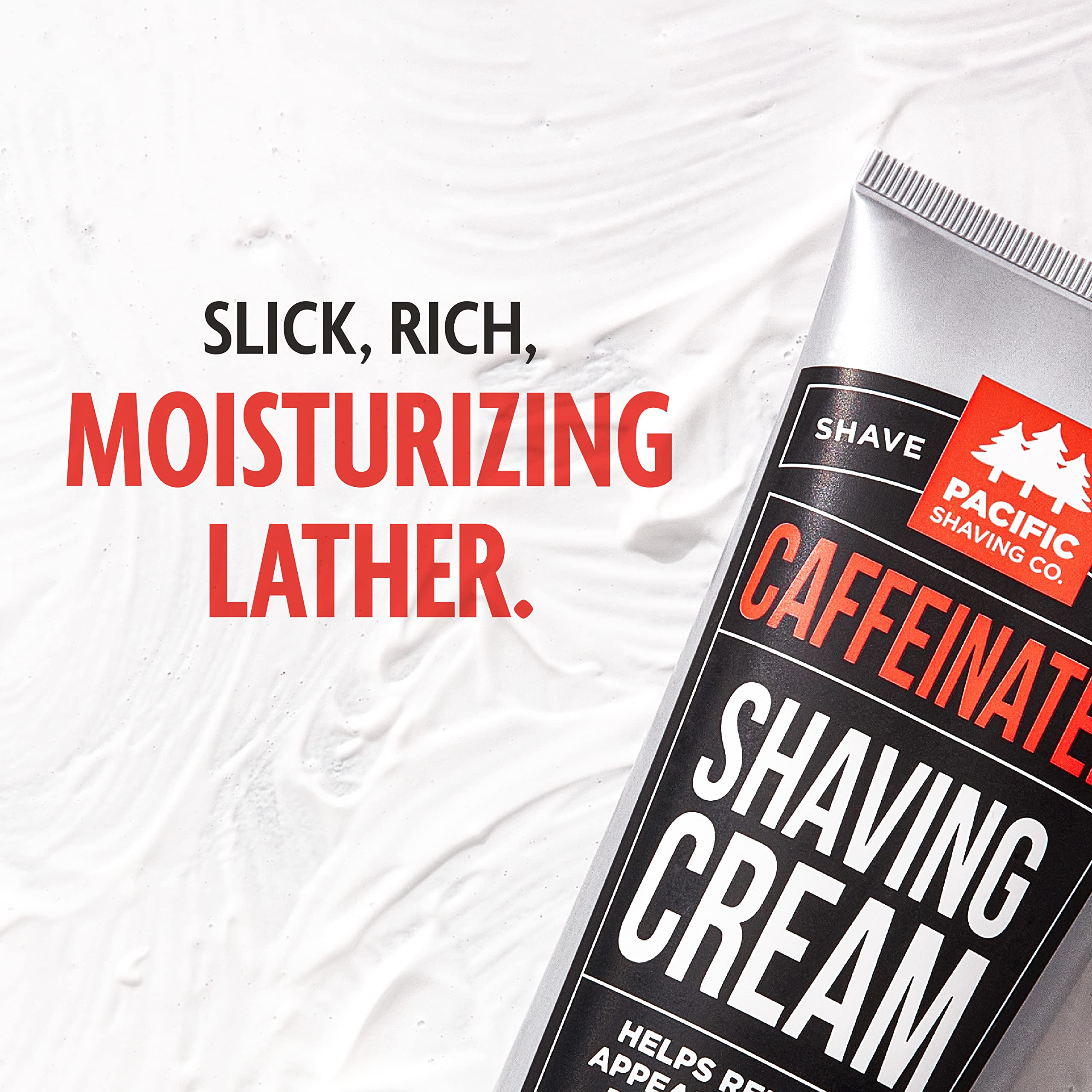 Spearmint aroma of Pacific Shaving caffeinated shaving cream for refreshing use
