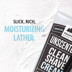 Pacific Shaving Company fragrance-free shaving cream in a 7 oz jar for sensitive skin.