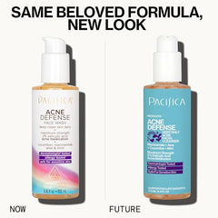 Pacífica Acne Defense Face Wash, espuma suave para limpieza diaria y efectiva.