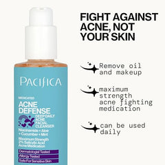 Pacífica Acne Defense Face Wash, niacinamida favorece refinamiento de poros.