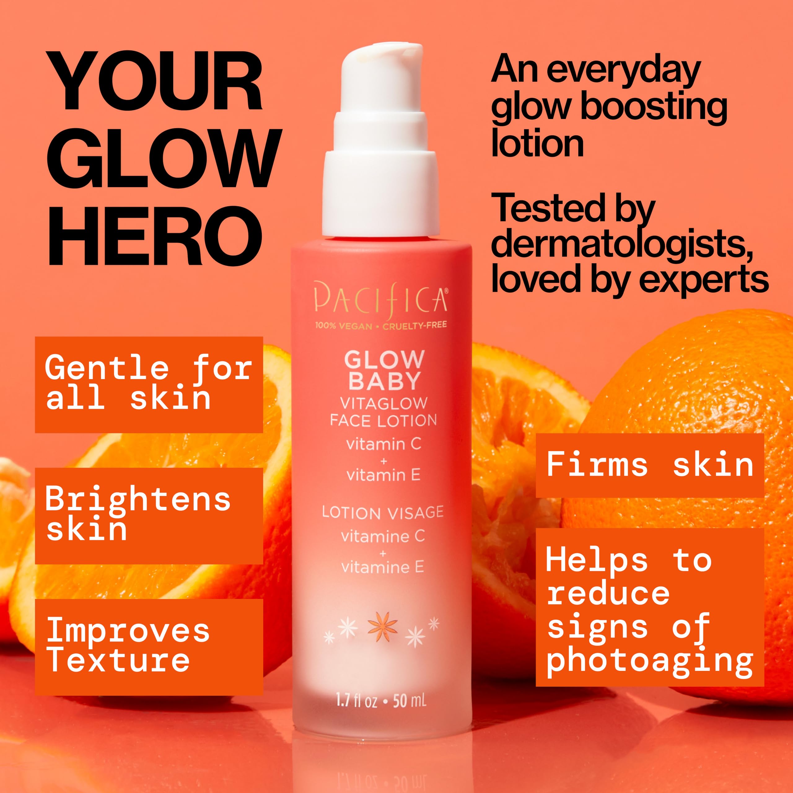Pacífica piel más radiante con brillo suave y natural.