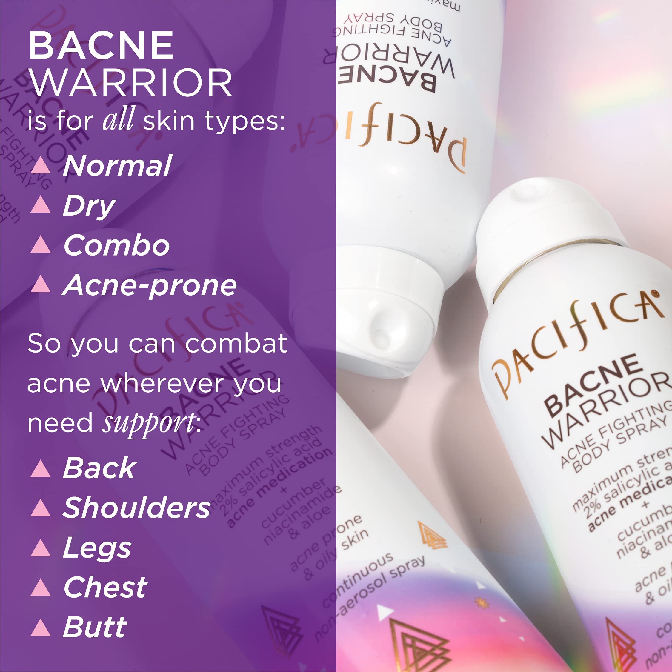 Ingredientes aloe y niacinamida de Pacifica Bacne Warrior.
