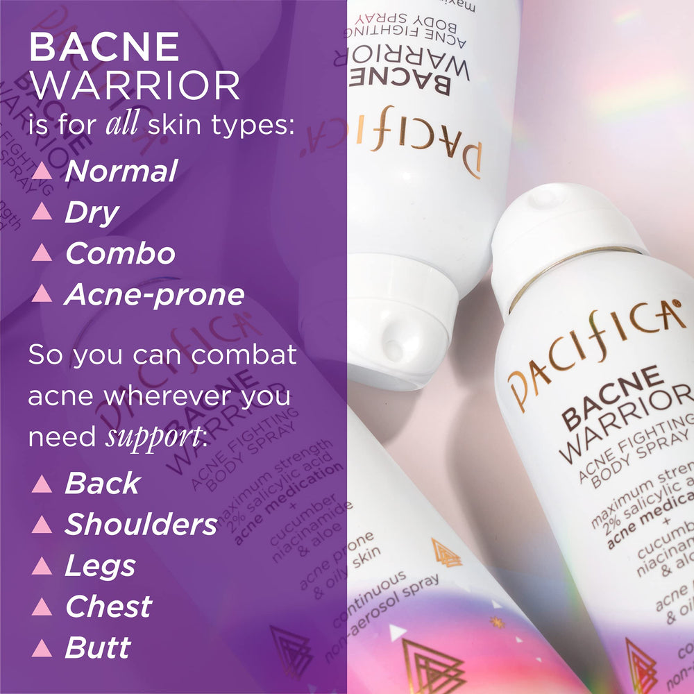 Ingredientes aloe y niacinamida de Pacifica Bacne Warrior.