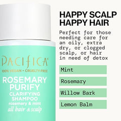Pacifica Rosemary Purify Acondicionador, frasco destacado, hidrata y aporta brillo suave.