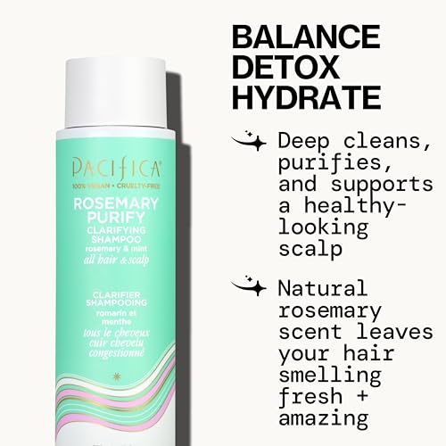 Pacifica Rosemary Purify Shampoo, espuma-densa: limpieza sin sulfatos y cabello suave.