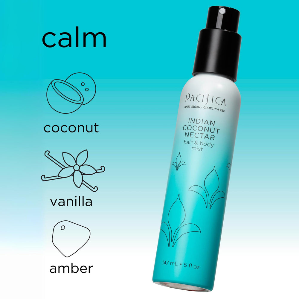 Pacifica clean beauty alcohol-free base bottle detail.