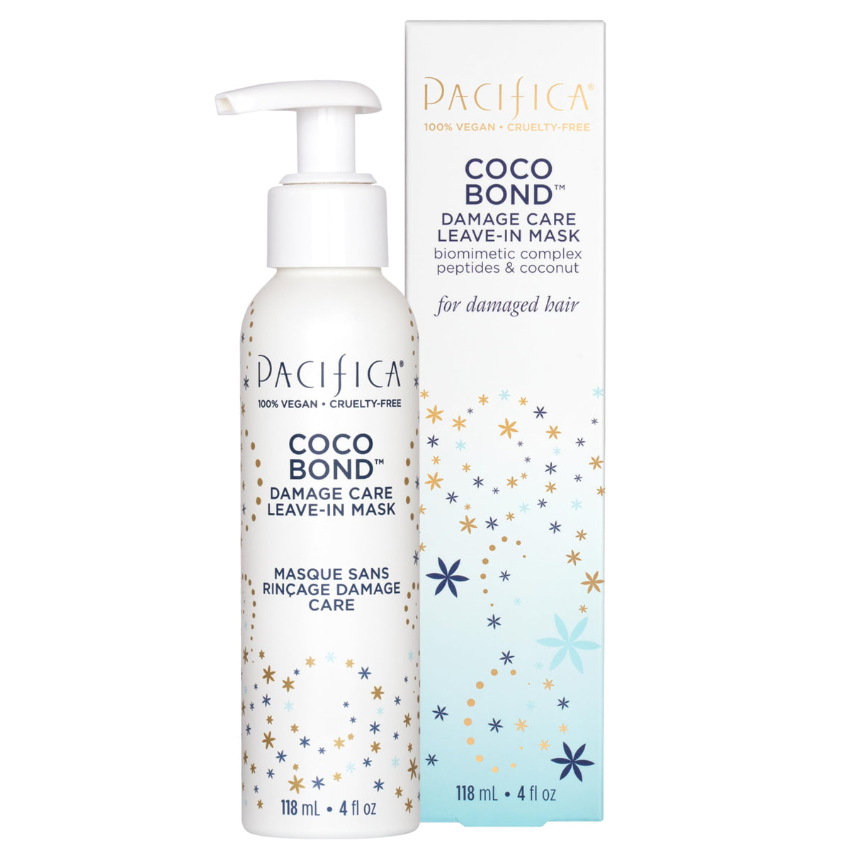 Pacifica Coco Bond Damage Care bottle with leave-in repair for damaged hair