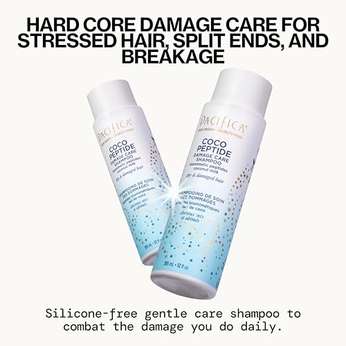 Pacifica Coco Peptide Damage Care Shampoo lather close-up showing gentle cleanse.
