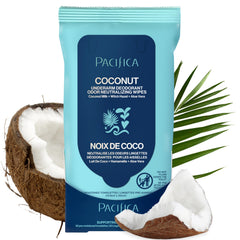 Pacifica Coconut Milk & Essential Oils underarm wipes box for on-the-go freshness.