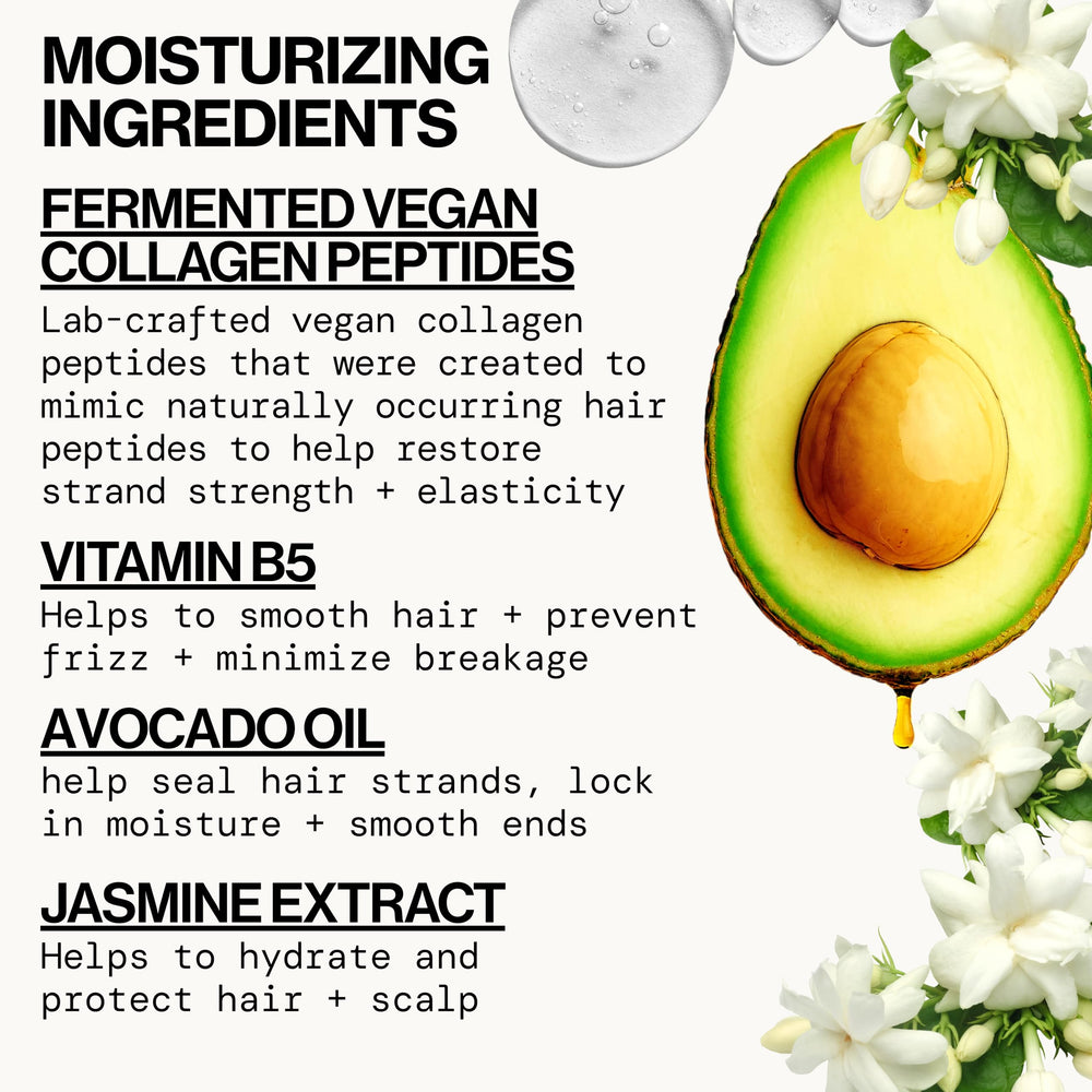 Pacifica Collagen Vegan Shampoo cabello mojado con textura suave tras lavado.