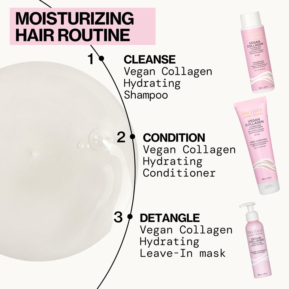 Pacifica Collagen Vegan Shampoo etiqueta vegana y cruelty-free.
