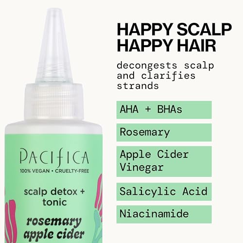 Exfoliación capilar de Pacifica Detox con ácidos y botánicos para impurezas.