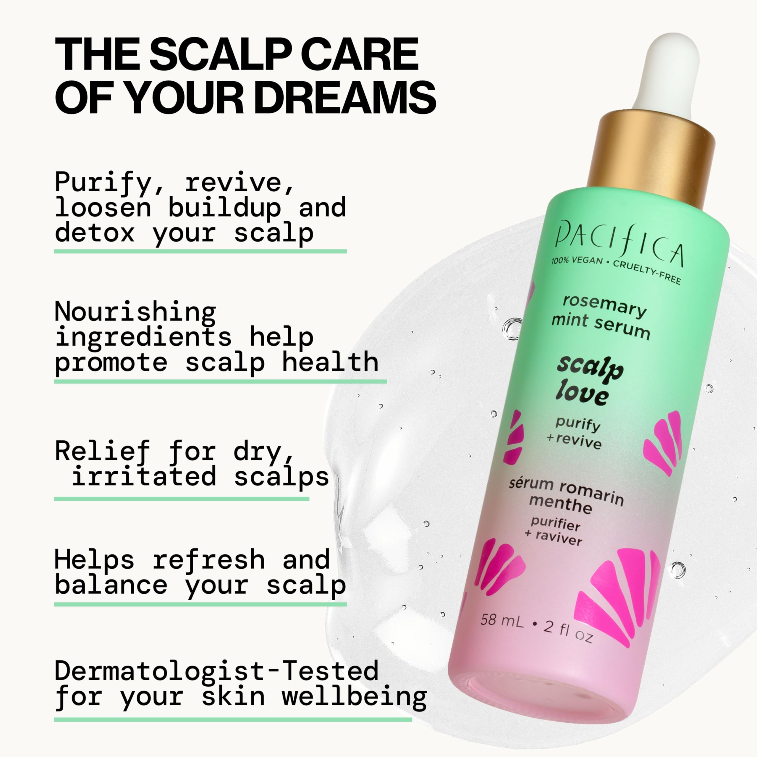 Exfoliante clarificante Pacífica para cuero cabelludo: elimina acumulaciones.