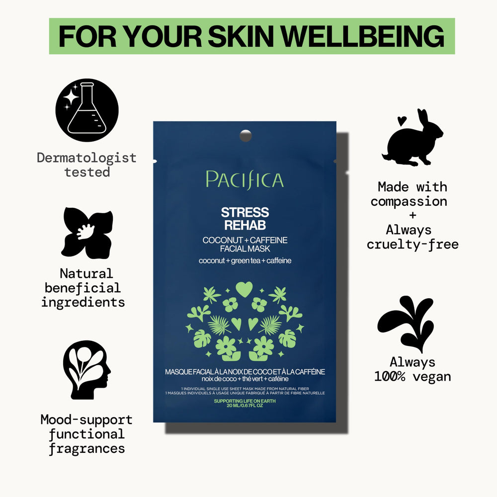 Pacifica Rehab Mask: fórmula vegana y libre de crueldad.