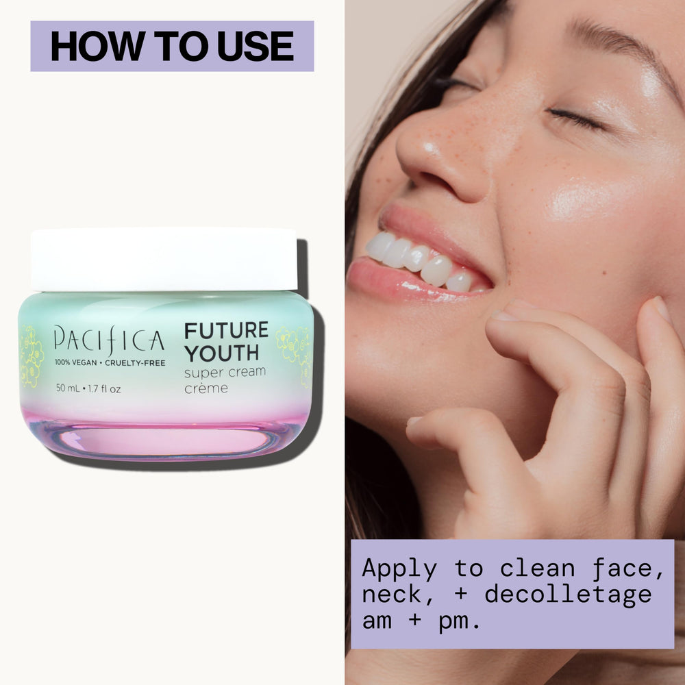 Pacifica Future Youth Cream hydration glow on skin after application