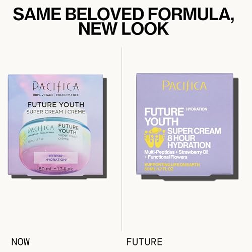 Pacifica Future Youth Cream texture swatch demonstrates lightweight, non-greasy finish