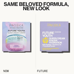 Pacifica Future Youth Cream texture swatch demonstrates lightweight, non-greasy finish
