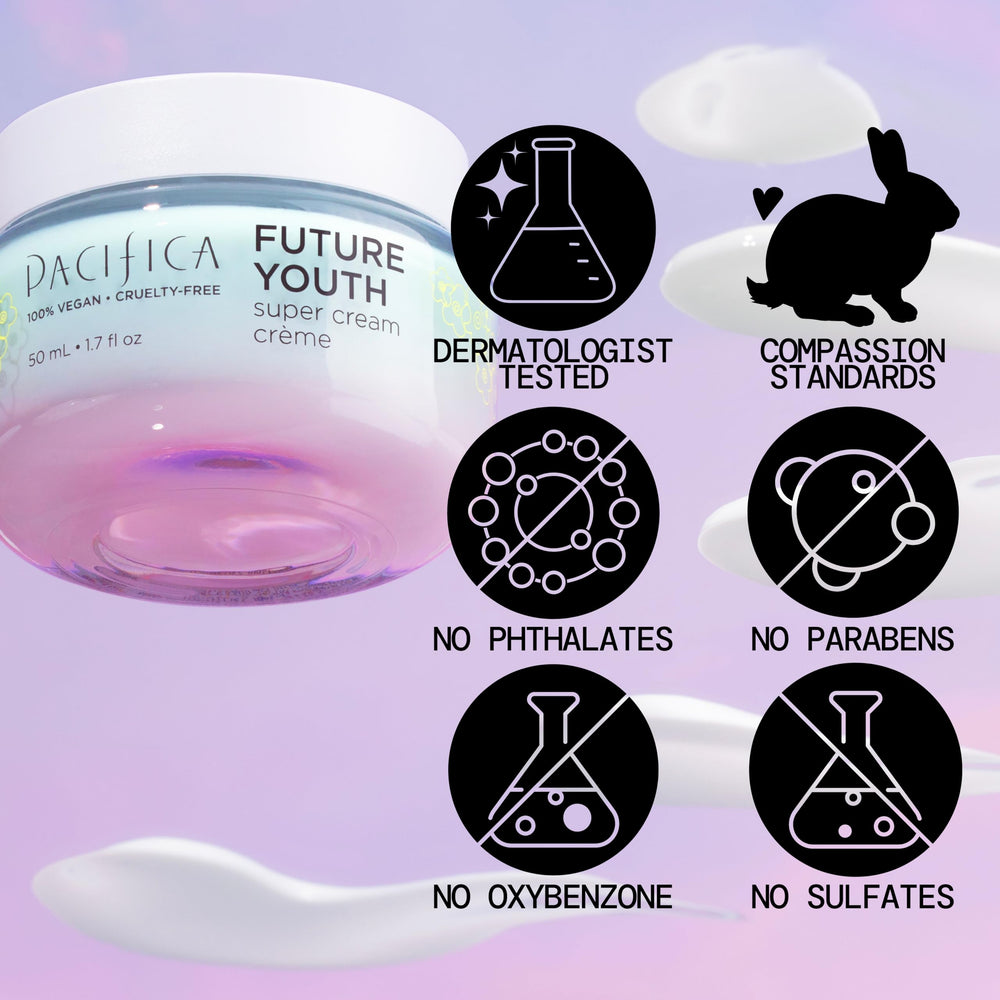 Pacifica Future Youth Cream under-makeup use demonstrates compatibility with makeup