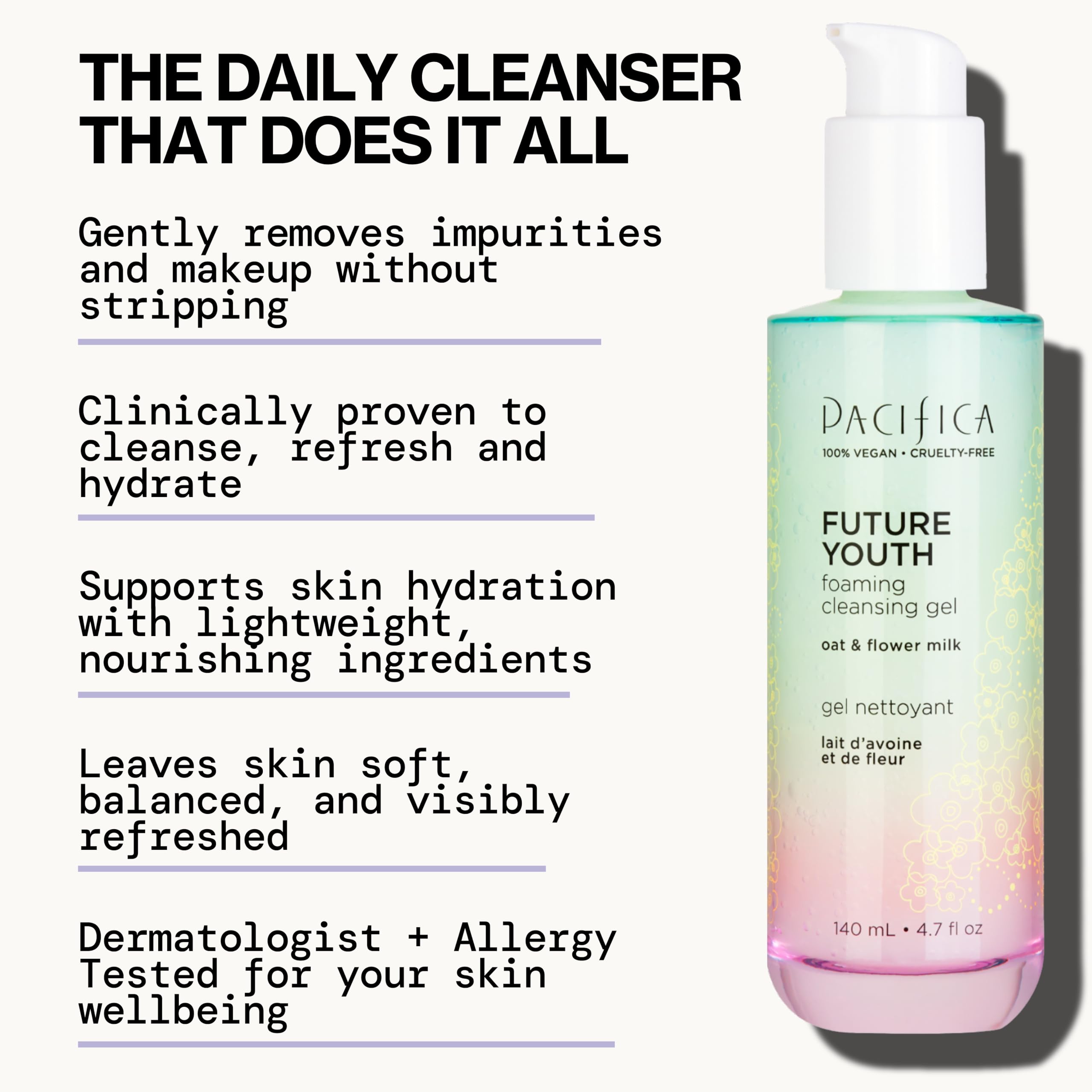 Pacifica Futuro Juvenil flora peptide, péptidos vegetales para firmeza suave