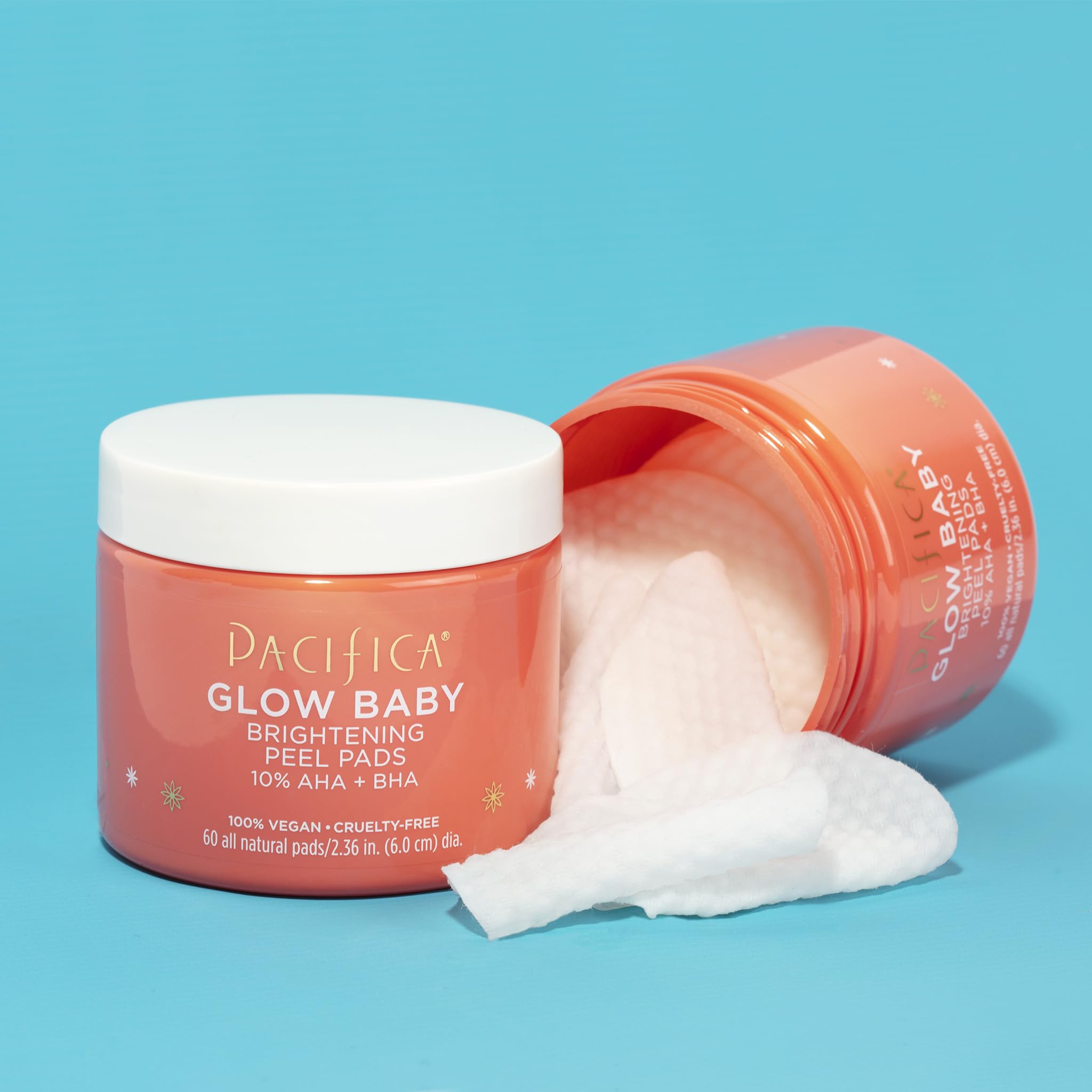 Pacifica Glow Baby Peel Pad brillo luminoso y tono más uniforme.