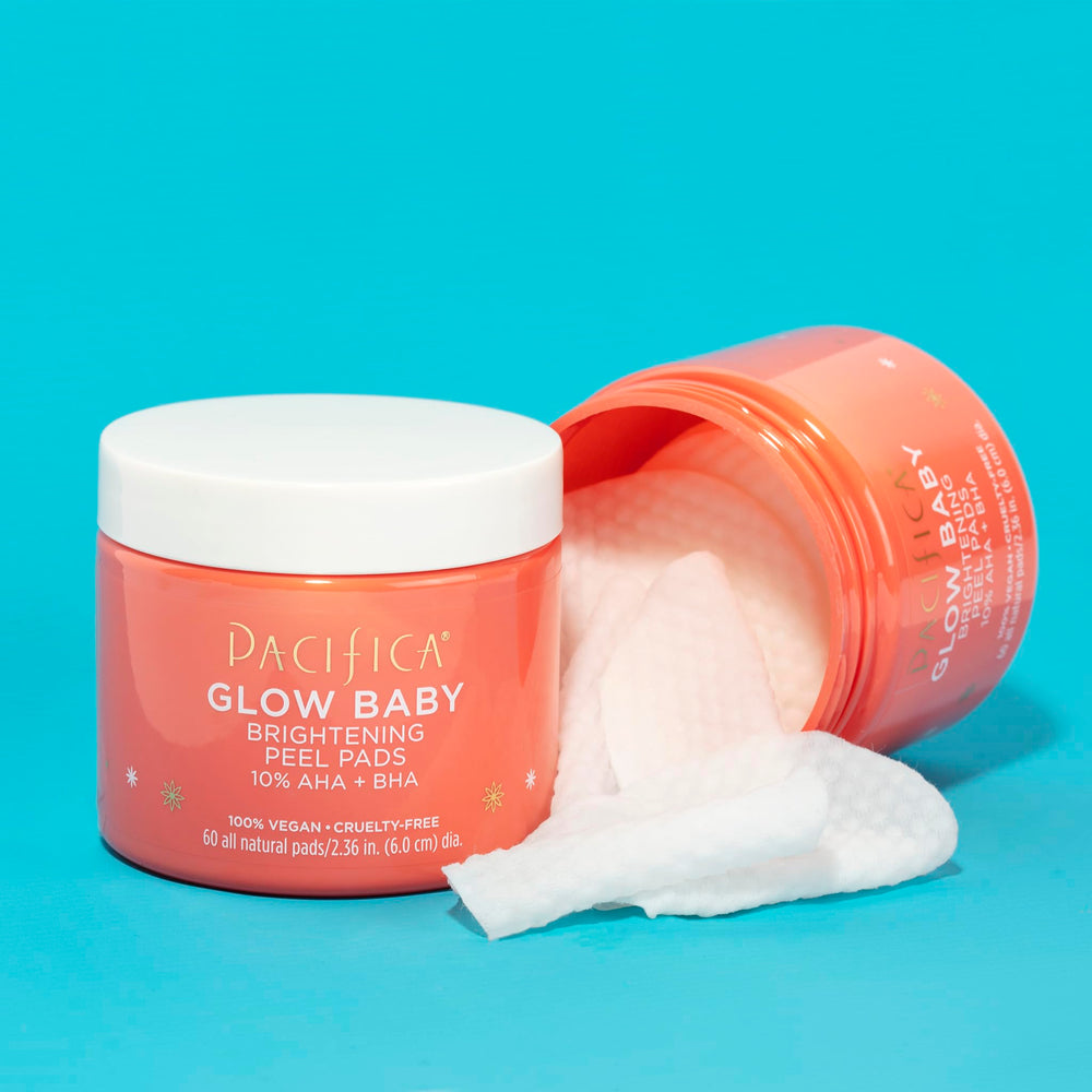 Pacifica Glow Baby Peel Pad brillo luminoso y tono más uniforme.