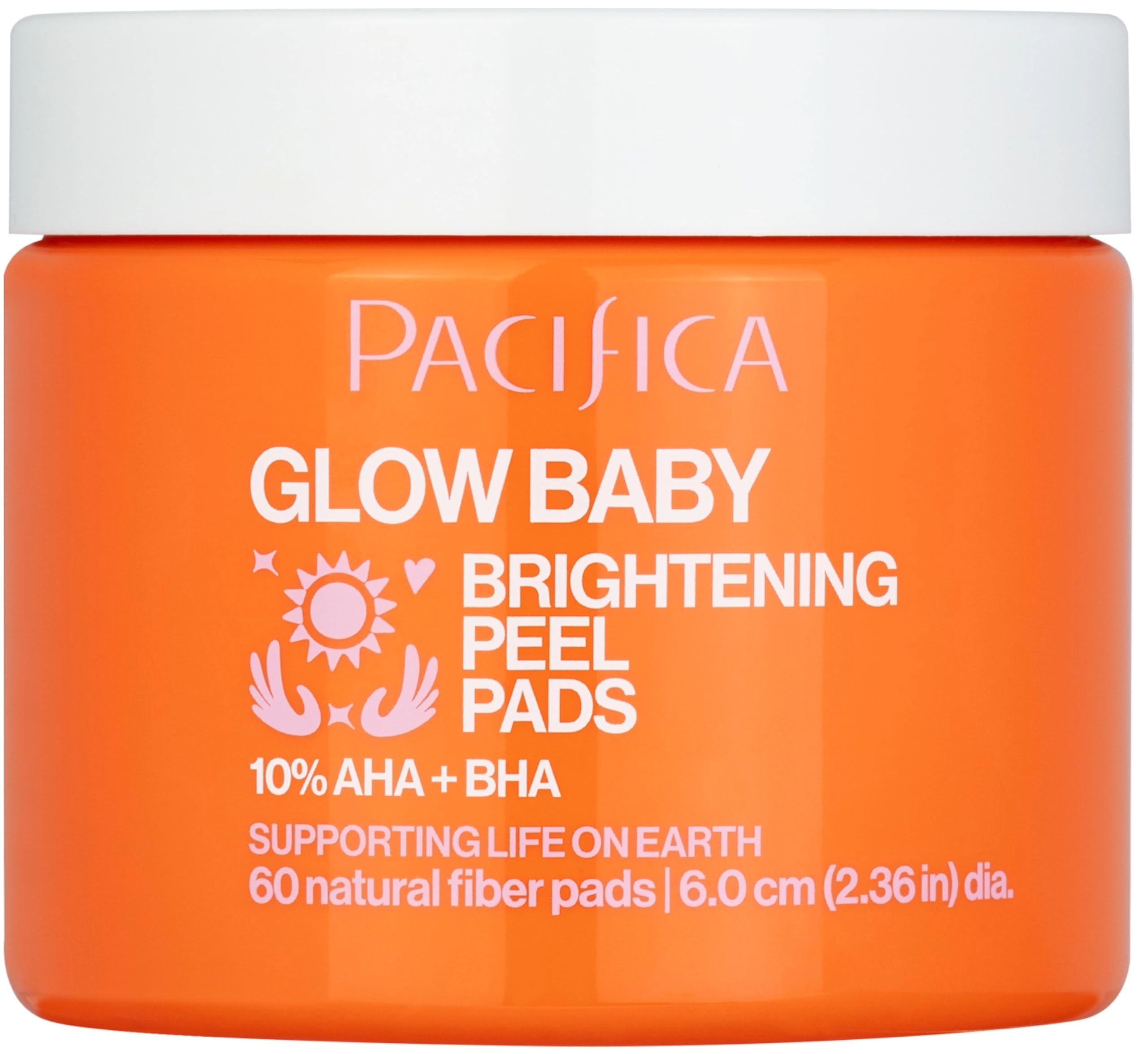 Pacifica Glow Baby Peel Pad en empaque, listo para uso diario sin fragancia.