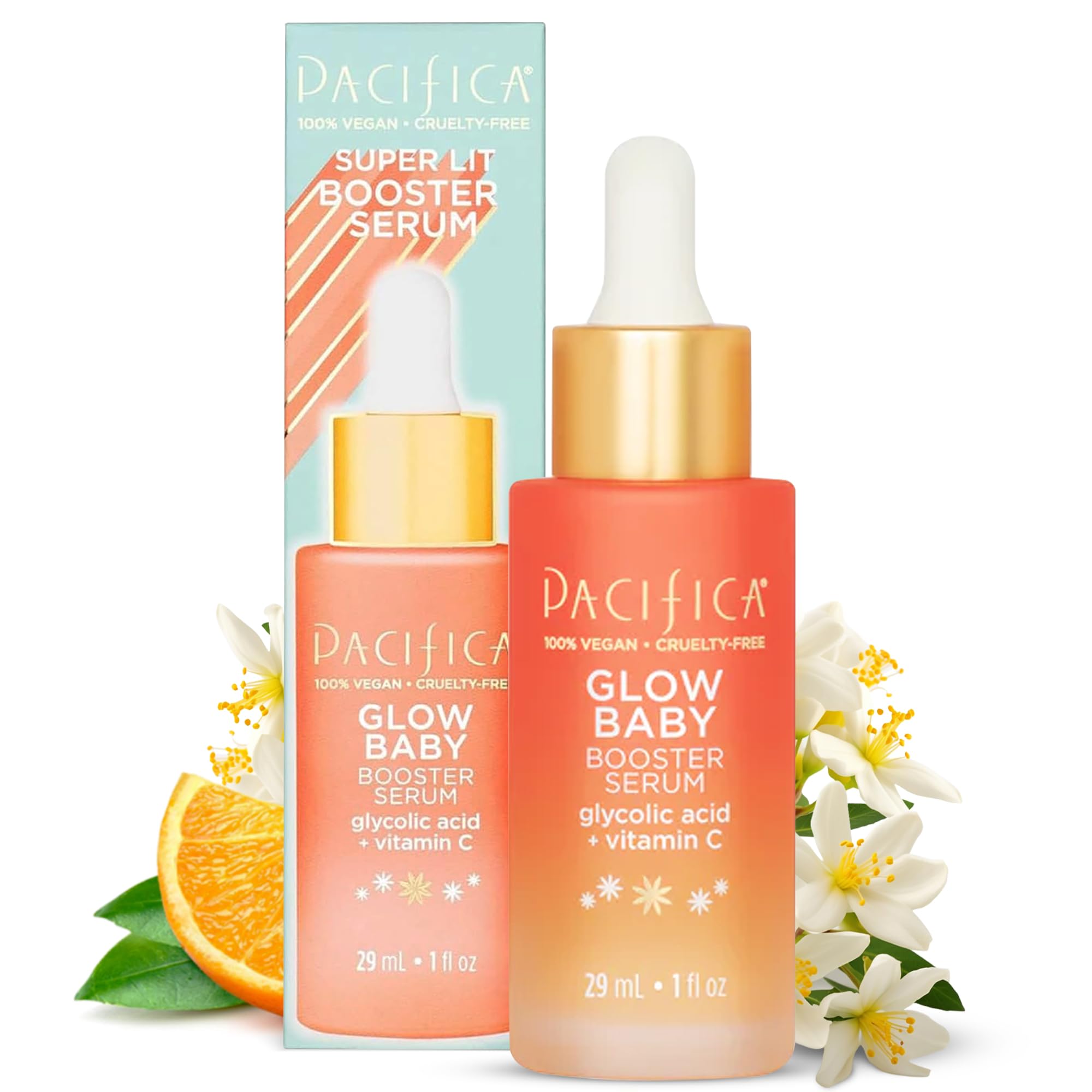 Pacifica Glow Baby Serum botella, promueve luminosidad equilibrada en la piel.