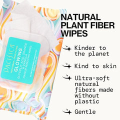 No-rinse Pacifica makeup remover wipe in use for quick cleanse