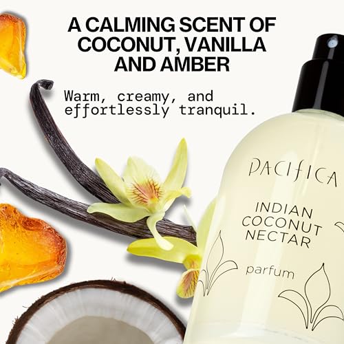 Close-up of vanilla note and tropical warmth in Pacifica Indian Coconut Nectar
