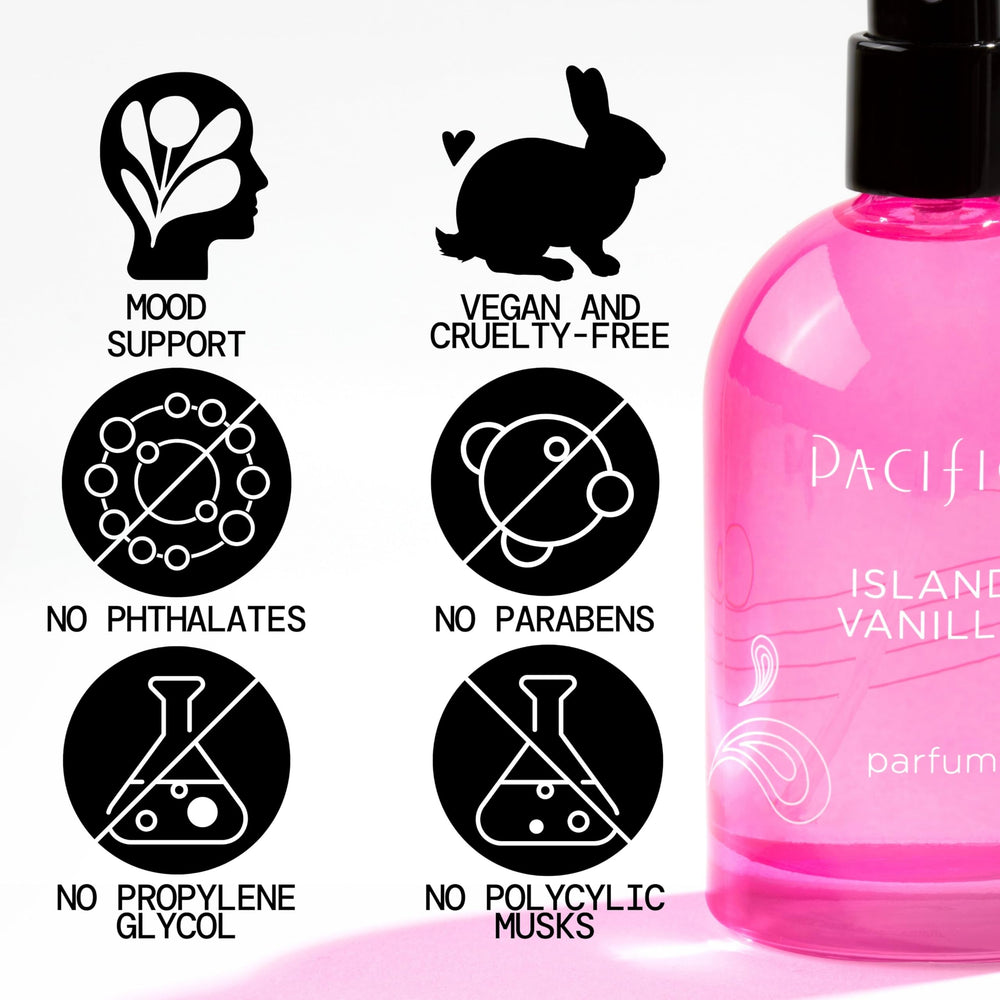 Island Vanilla bottle tucked in a purse for on-the-go refresh.