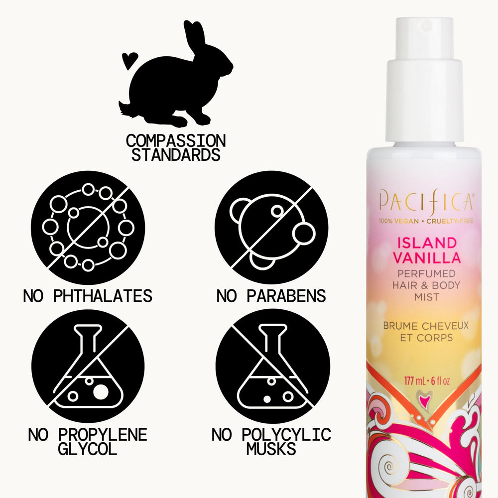 Pacifica Island Vanilla Hair Mist body application gives a soft scent on skin.