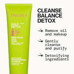 Pacifica Kale Detox Face Wash clay purifying close-up illustrates pore-clearing benefits