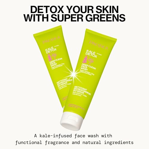 Pacifica Kale Detox Face Wash ingredients kale-seaweed close-up emphasize antioxidant-rich formula