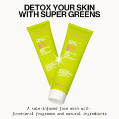 Pacifica Kale Detox Face Wash ingredients kale-seaweed close-up emphasize antioxidant-rich formula