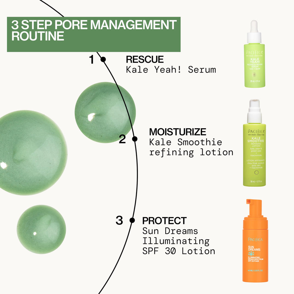 Pacifica Kale Yeah! Lightweight gel texture demonstrates quick absorption and makeup-friendly finish.