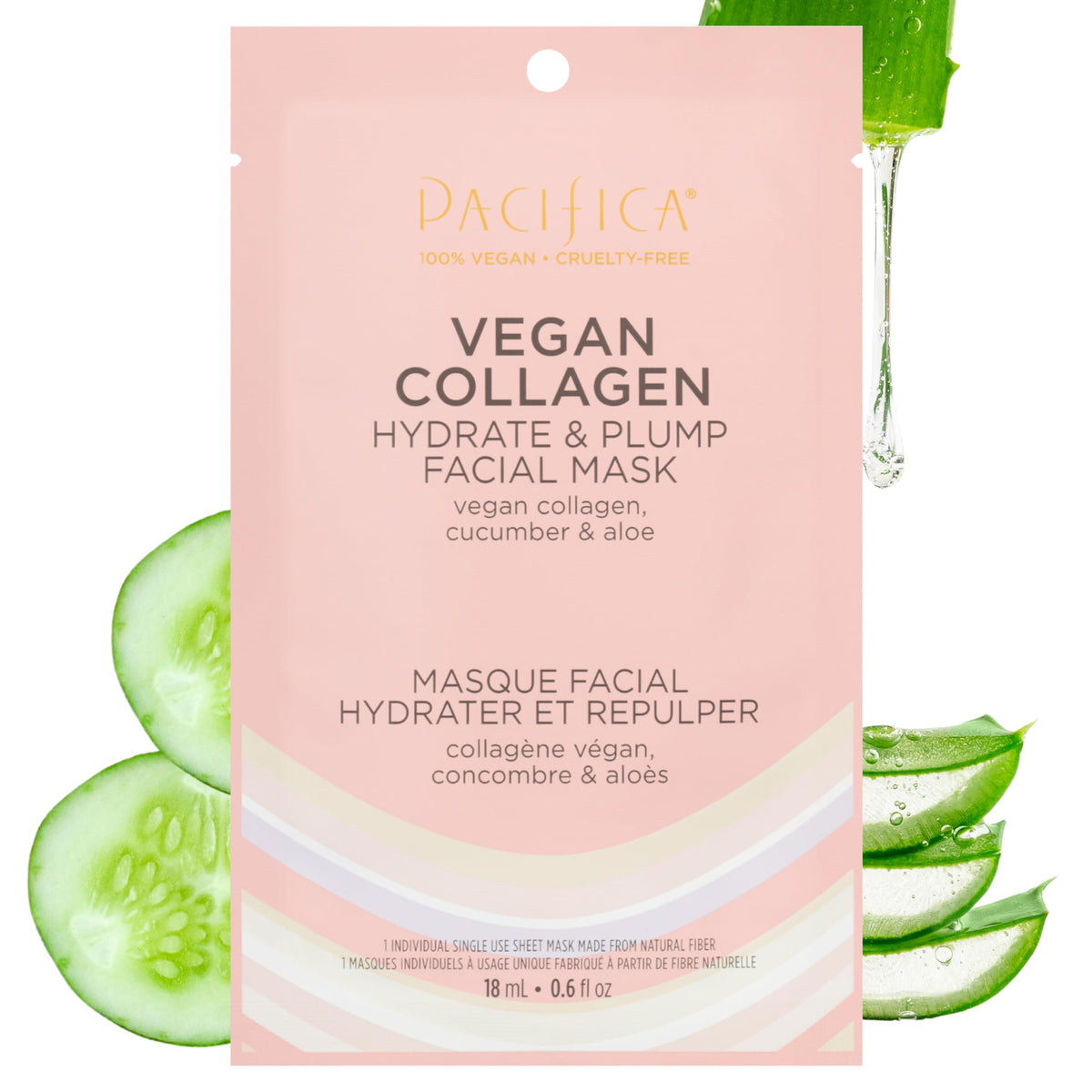 Pacifica mascarilla de hoja fermentada, hidratante y suave al contacto.