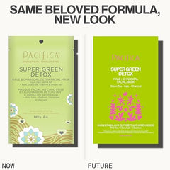 Pacifica Super Green Detox, detalle de carbón y arcilla para purificar poros y controlar el aceite