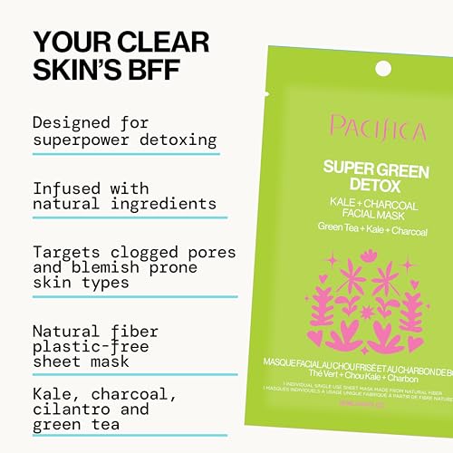 Pacifica Super Green Detox, visual de hojas kale aportando nutrientes a la piel