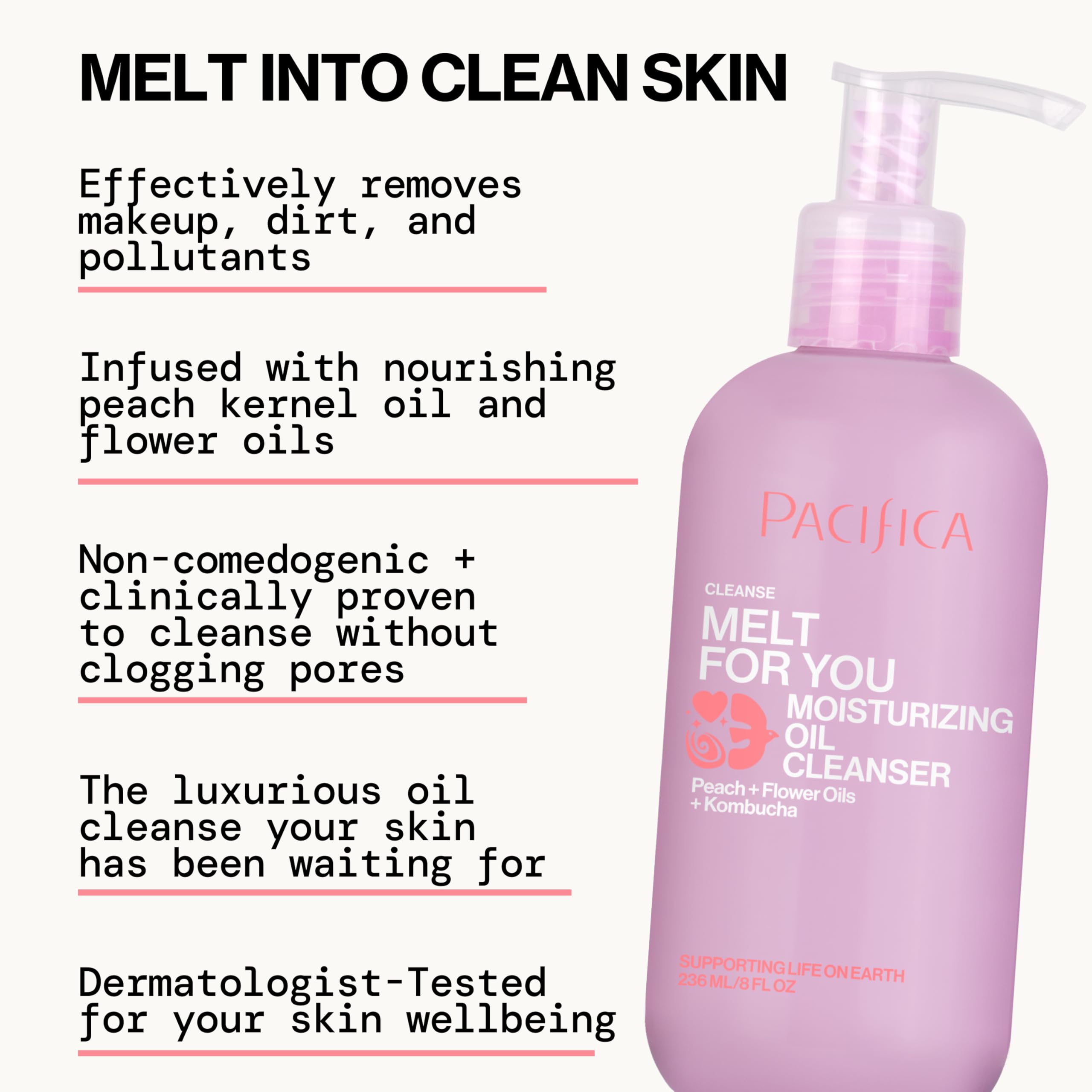 Pacifica Melt For You: emulsiona con agua, enjuague fácil sin residuo graso